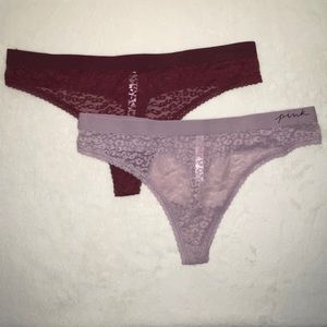 Victoria’s Secret PINK 2 Pack Lace Thong Panties
